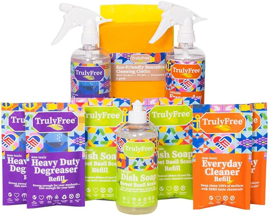 Truly Free Kitchen Cleaning Bundle, Natural, No Chemical Cleaners For everything In Your Kitchen ... | Amazon (US)