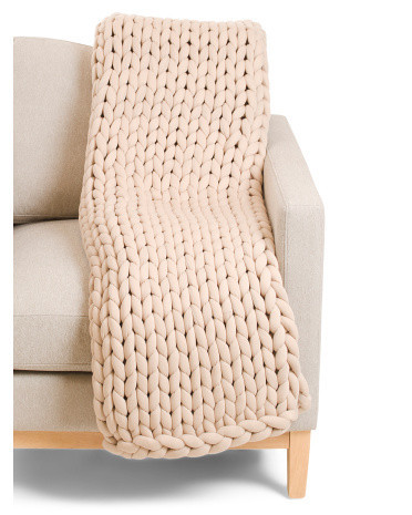 Chunky Heavyweight Braided Knit Throw | Polyester | Marshalls