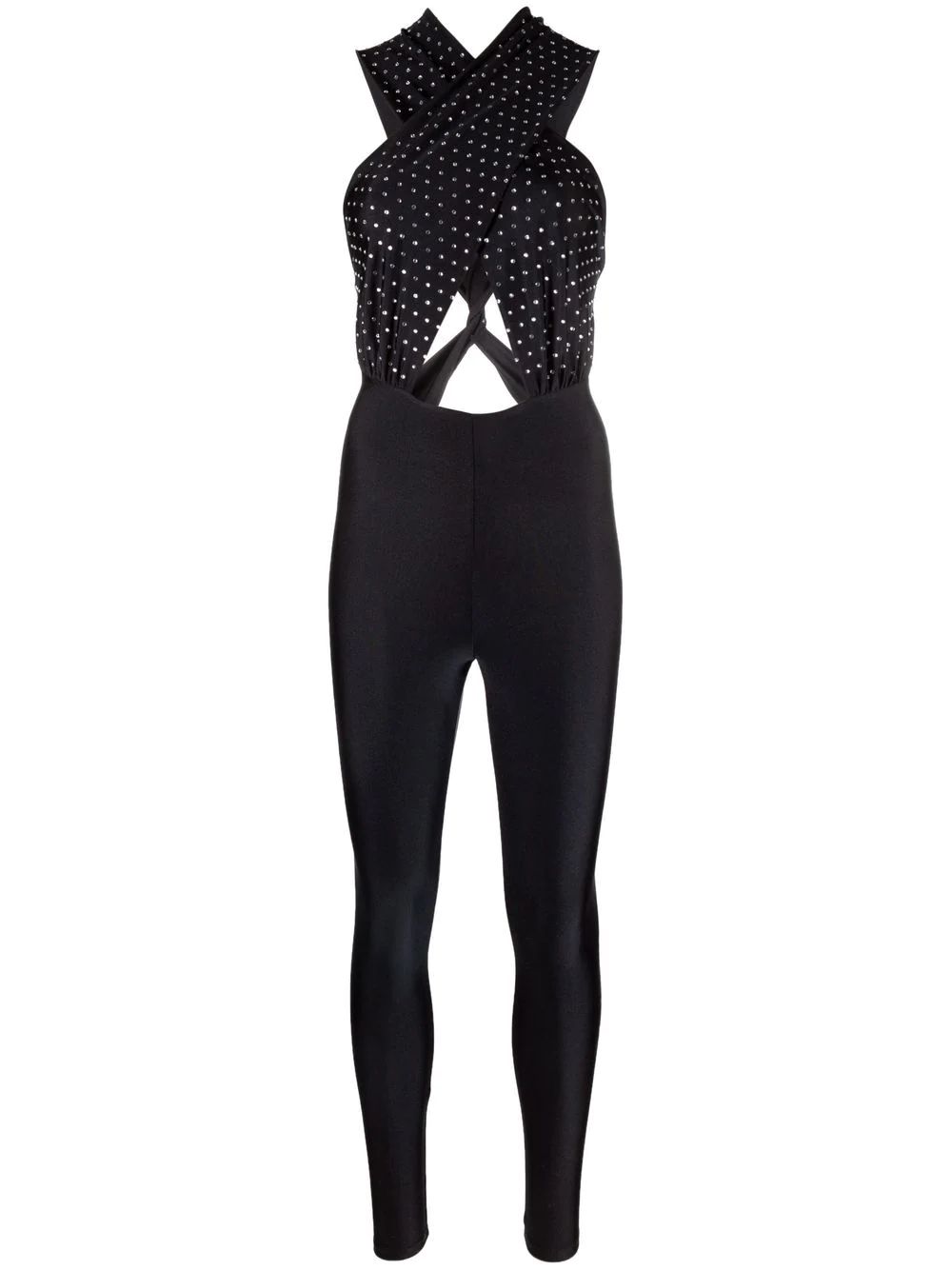 THE ANDAMANE rhinestone-embellished Crossover Jumpsuit - Farfetch | Farfetch Global