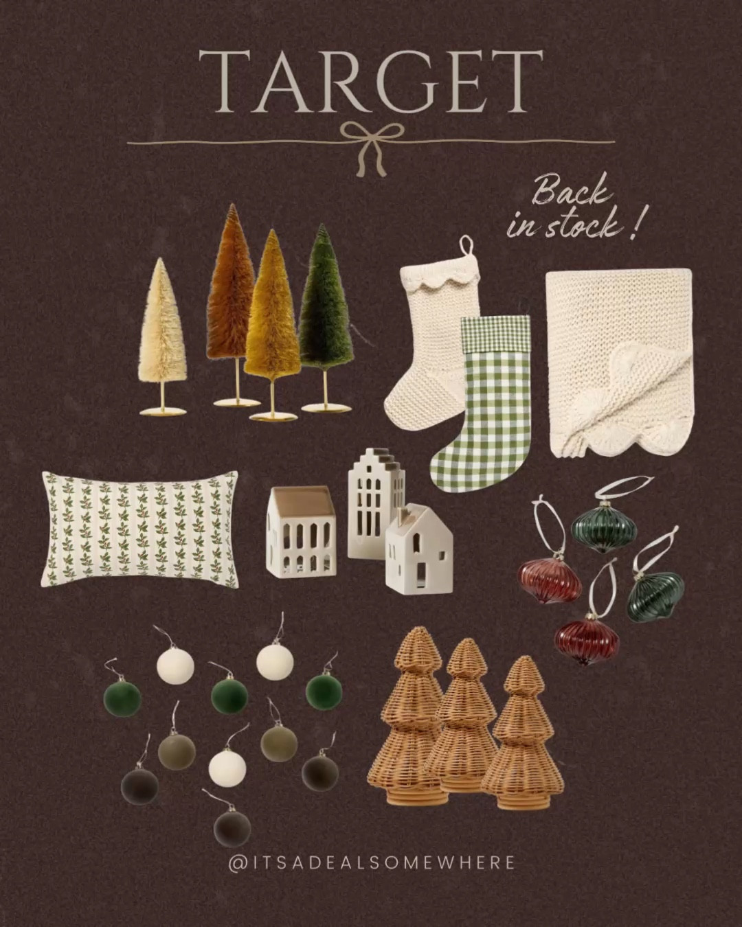 Studio McGee decor back in stock! 

Target Christmas decor, cozy holiday decor, bottle brush trees, knit stockings, holiday throw blanket, ceramic village houses, Christmas ornaments, natural holiday decor, back in stock Target decor, plaid Christmas stockings, rustic Christmas decorations, Target holiday pillows, holiday tree decorations

#LTKSeasonal #LTKHoliday