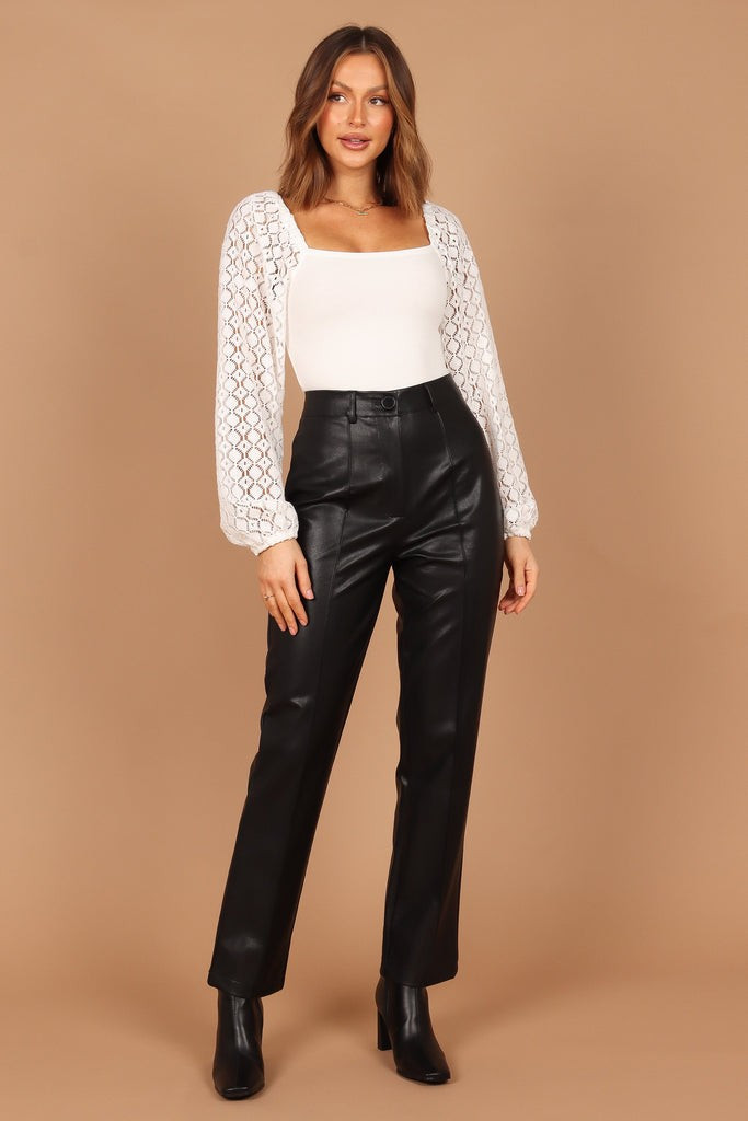 Sandy Faux Leather Pants - Black | Petal & Pup (US)
