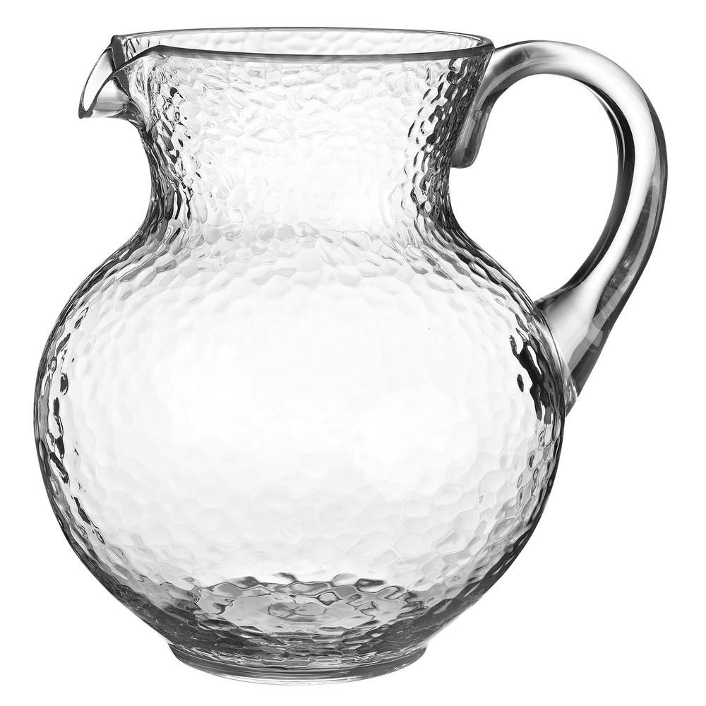 Amscan 8 in. H x 7 in. W x 9 in. L 90.5 oz. Clear Hammered Plastic Margarita Pitcher (2-Pack) | The Home Depot