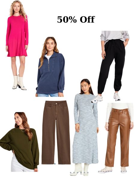 Old Navy cyber sale favorites 

Brown jeans, leather pants, brown leather pants, sweatshirt, loungewear, sweater dress, fall clothes, fall style, winter clothes, winter style, old navy sale, old navy clothes, old navy style 

#LTKfindsunder50 #LTKsalealert #LTKCyberWeek