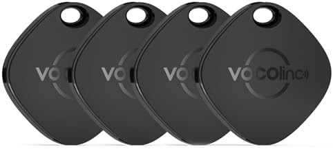 [Apple MFi Certified] VOCOlinc Air Tracker Tags 4 Pack Black, Smart Key Finder Work with Apple Fi... | Amazon (US)