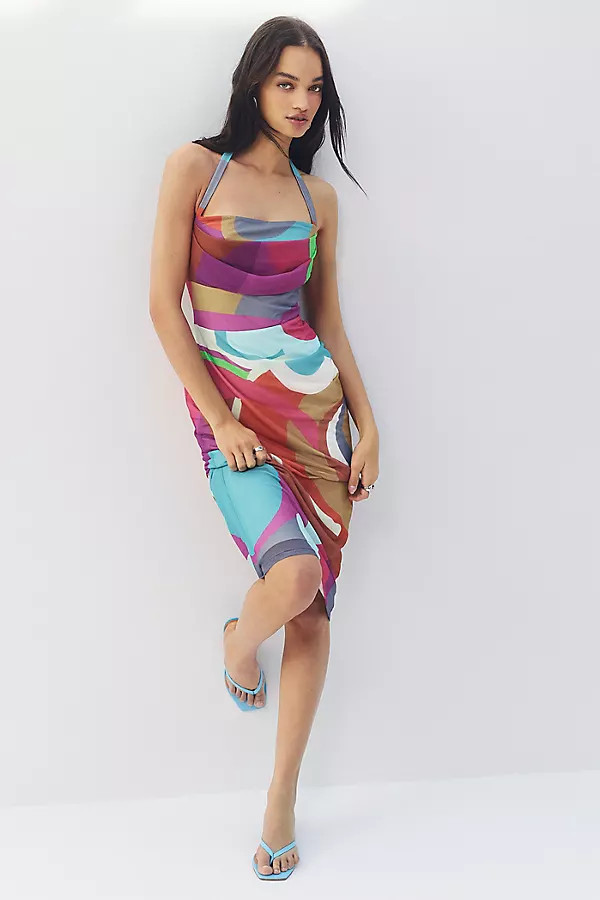 Square-Neck Halter Midi Dress | Anthropologie (US)