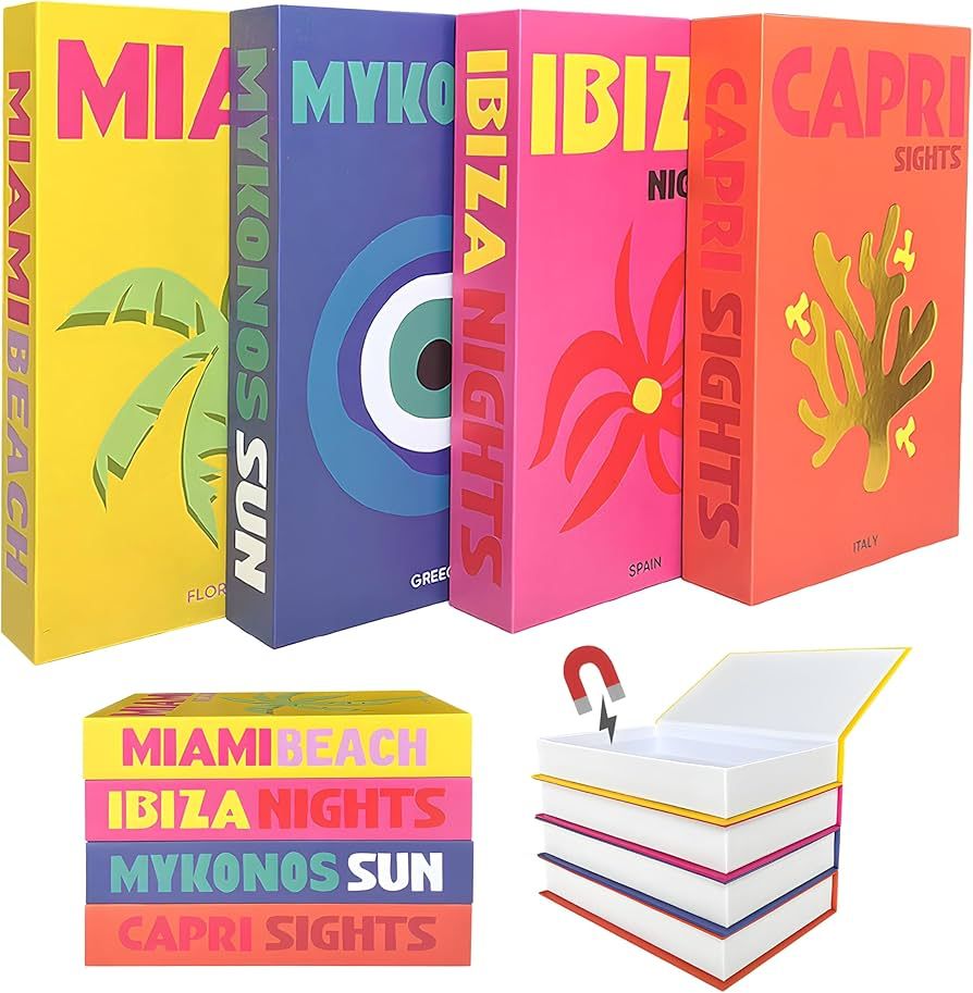 GoGift Fake Books For Decoration - Mykonos Coffee Table Book - Ibiza Book - Miami Coffee Table Bo... | Amazon (US)