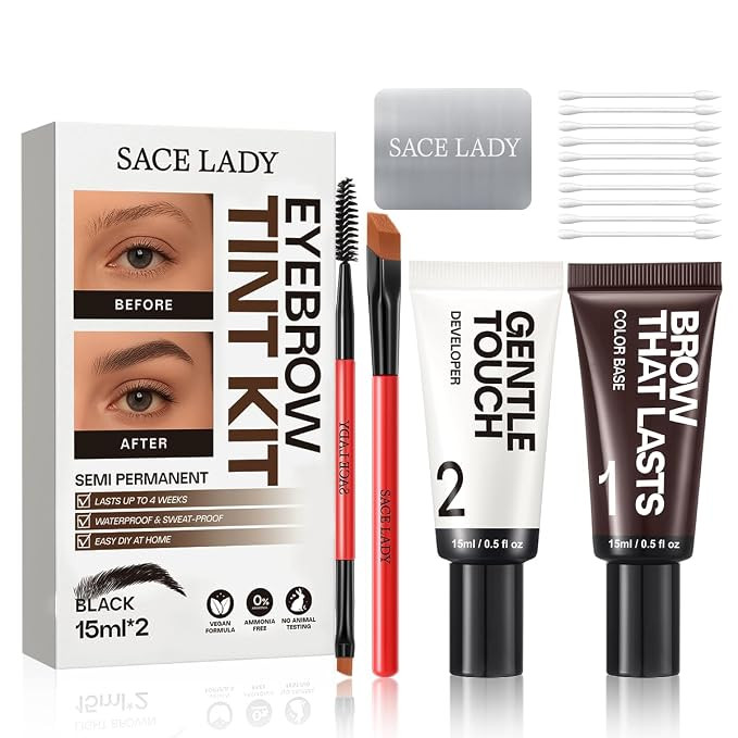 SACE LADY Kit de color de cejas, color de cejas impermeable de larga duraci\u00f3n hasta 4 semana... | Amazon (US)