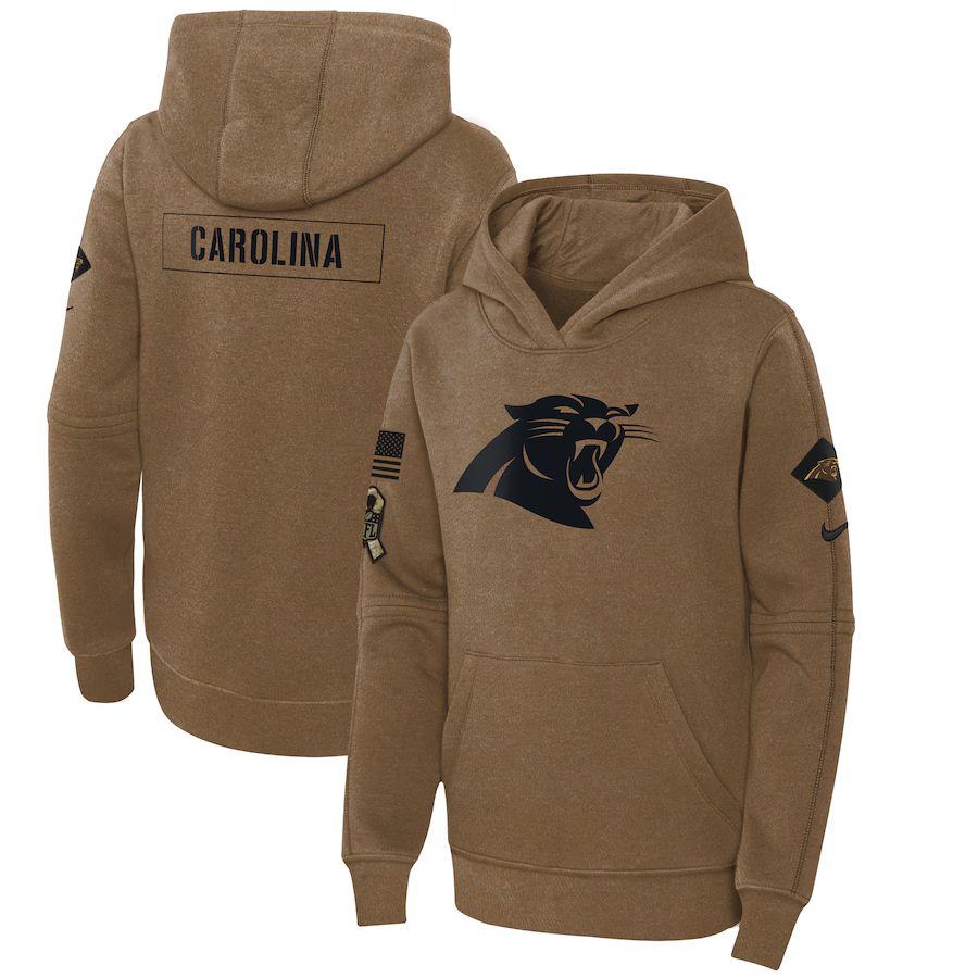 Carolina Panthers Nike Youth 2023 Salute to Service Club Fleece Pullover Hoodie - Brown | Fanatics