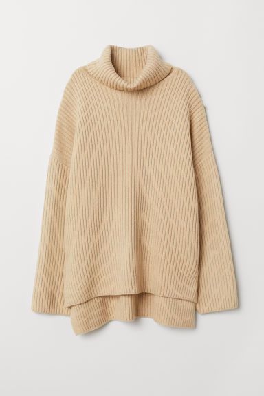 H & M - Knit Turtleneck Sweater - Beige | H&M (US + CA)
