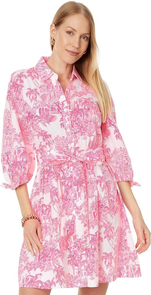 Lilly Pulitzer Women's Amrita 3/4 Sleeve Cotton Shirtdress | Amazon (US)