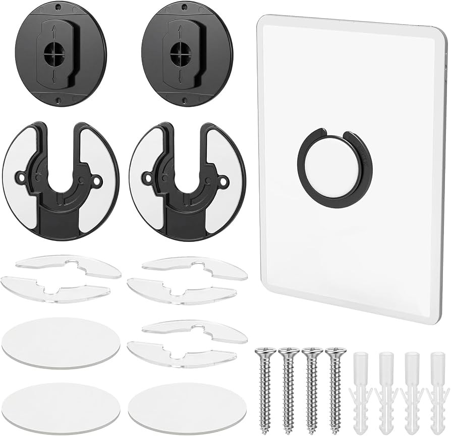 Qianyu 2 Pcs Universal Tablet Wall Mount Adjustable 90 Degrees Rotating Tablet Holder Sturdy Kitc... | Amazon (US)