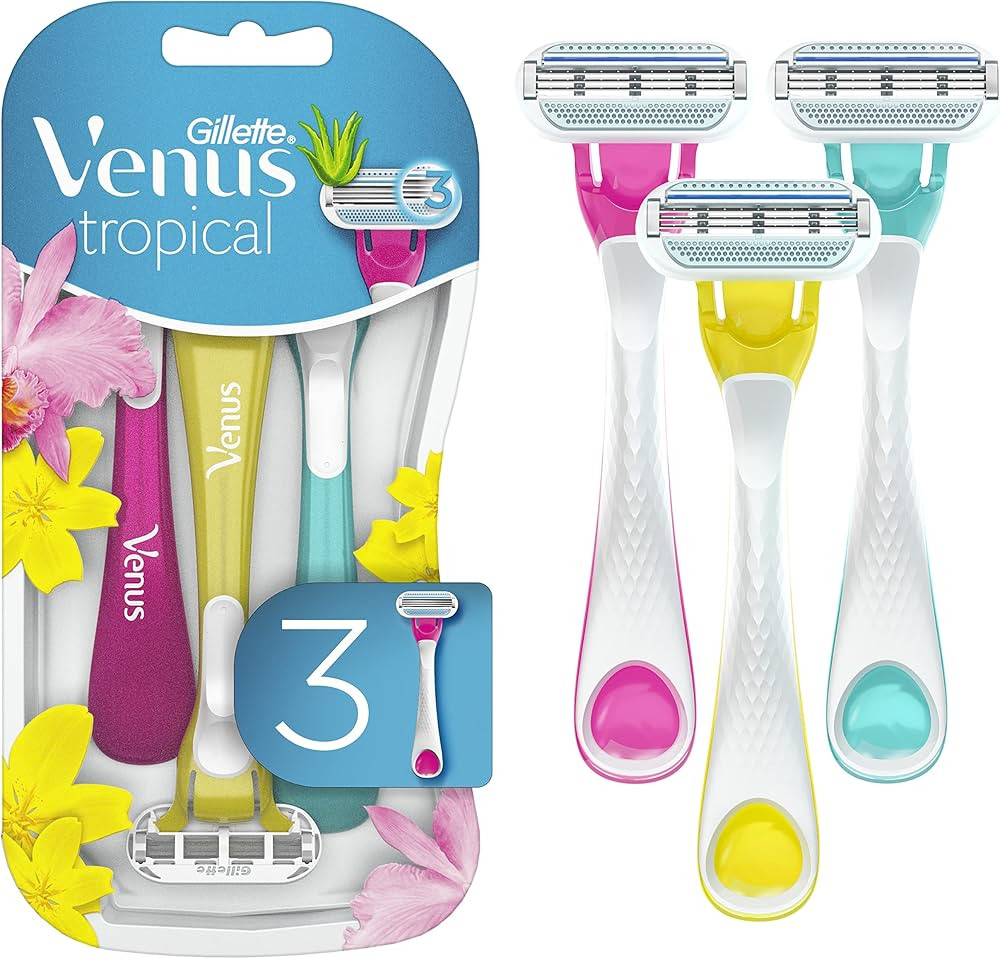 Gillette Venus Tropical Disposable Razors for Women, 3 Count, Designed for a Smooth Shave, Tropic... | Amazon (US)