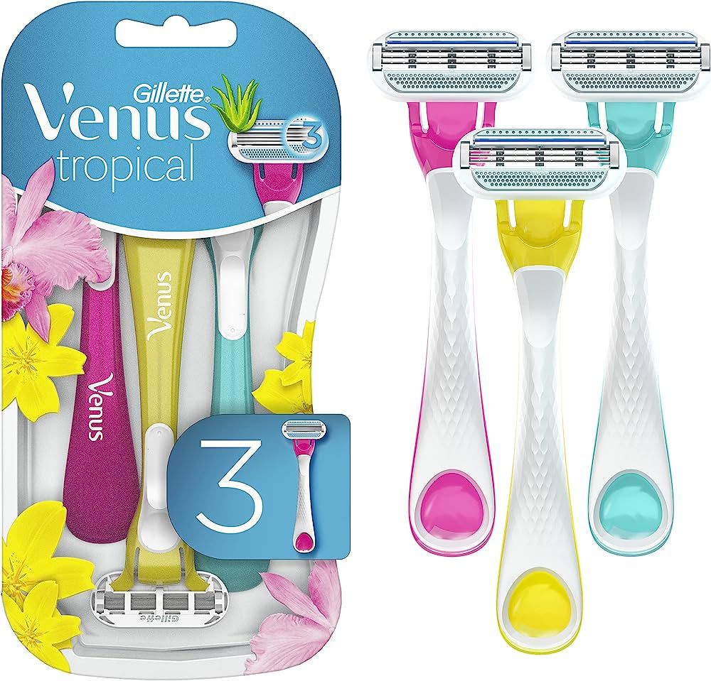 Gillette Venus Tropical Disposable Razors for Women, 3 Count, Designed for a Smooth Shave, Tropic... | Amazon (US)