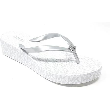 Michael Kors Bedford Glam Flip Flop, Silver/White, 10M | Walmart (US)
