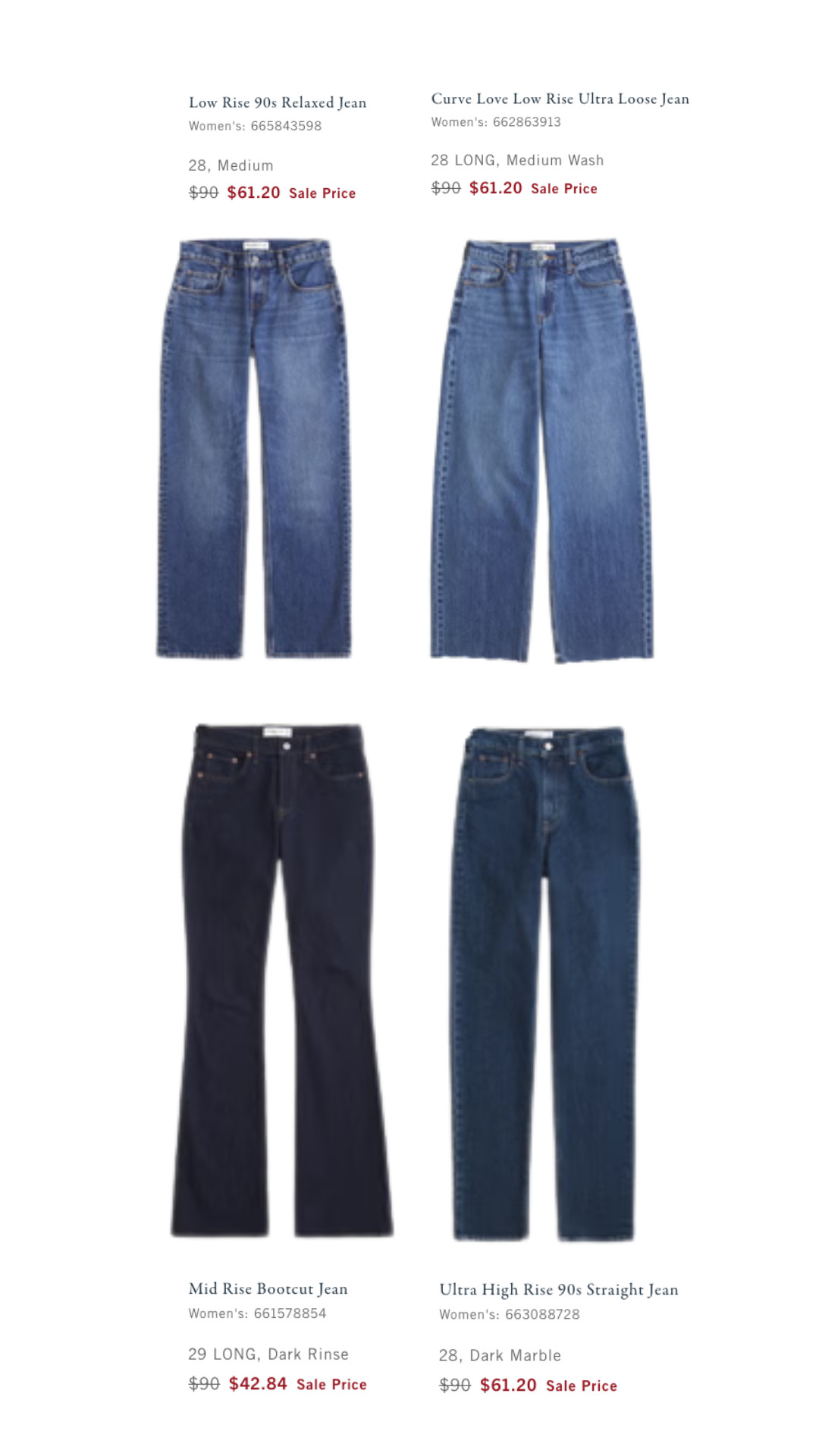 Some of my favorited A&F jeans are finally on sale again! 🙂‍↕️ 

 #LTKSeasonal #LTKSaleAlert #LTKMidsize