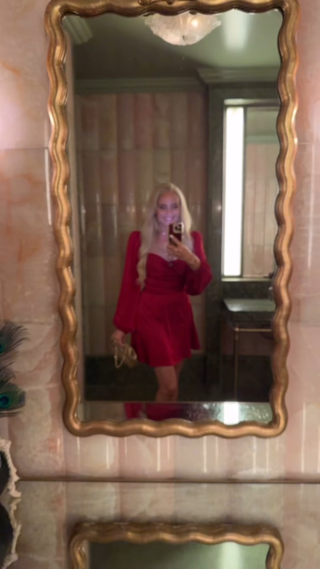 Wearing a size medium