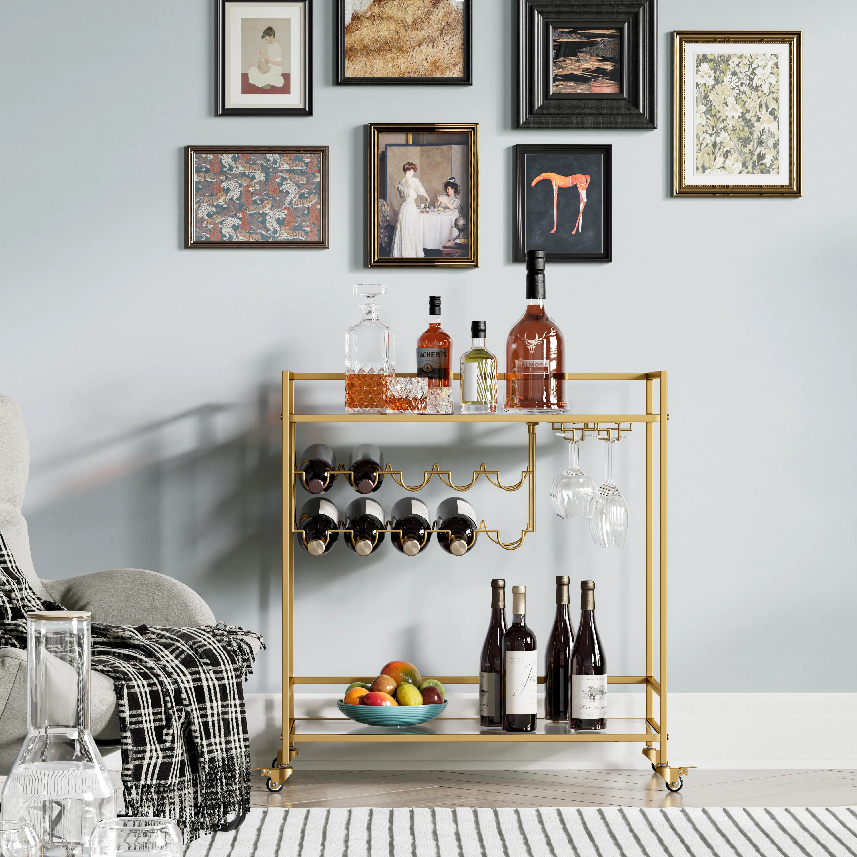 Paolino Metal Bar Cart | Wayfair North America