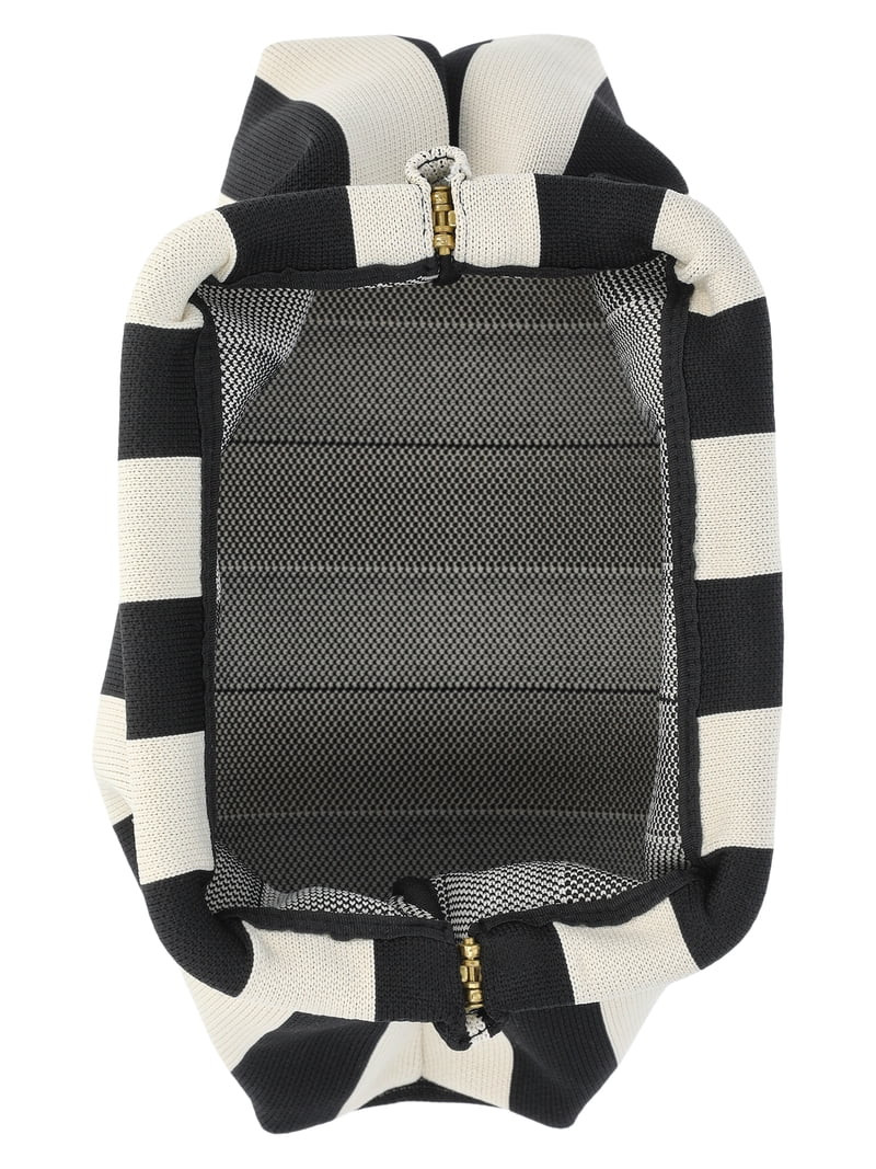 Free Assembly Women's Knit Clutch Handbag, Black/Khaki | Walmart (US)