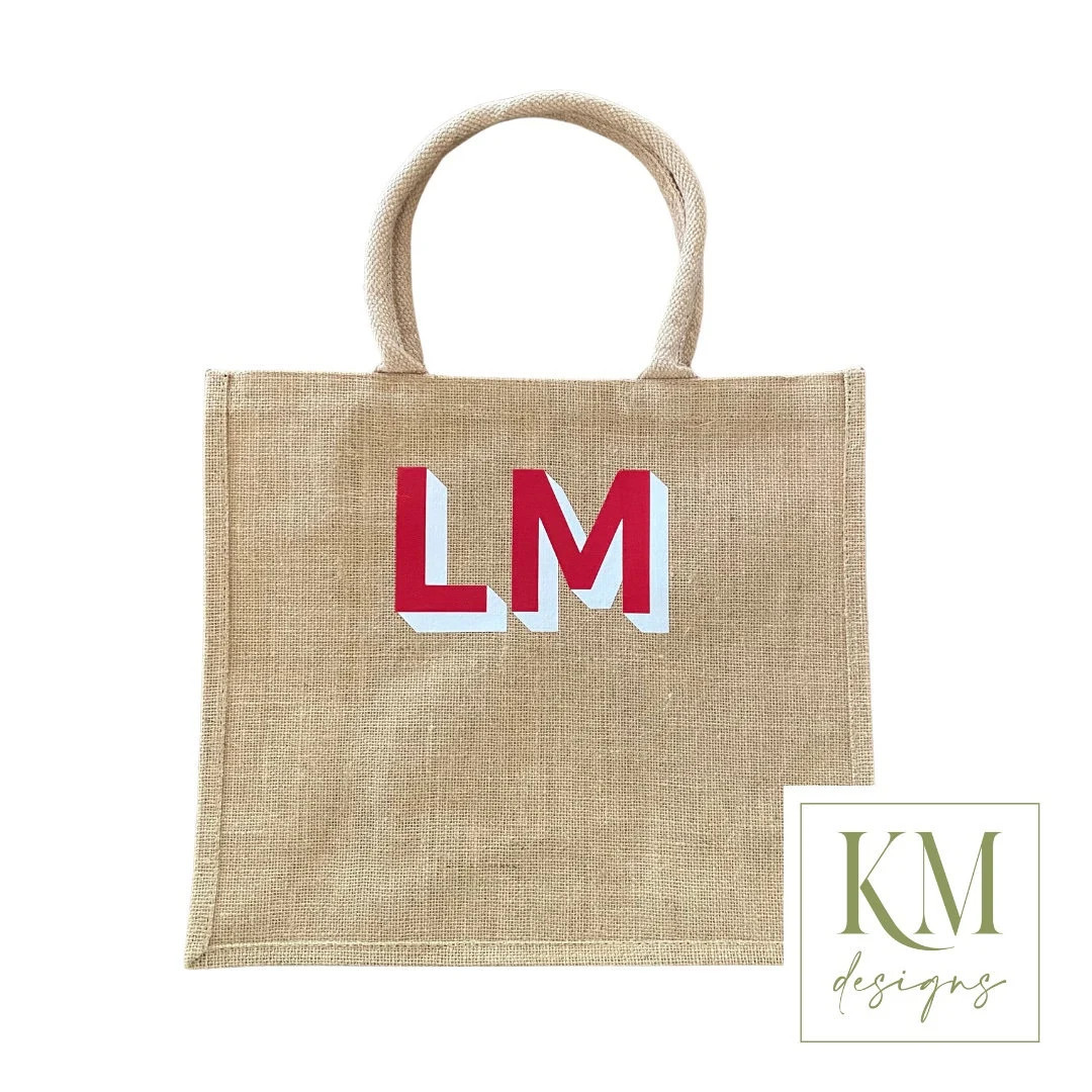 Monogrammed Jute Tote Bag - bachelorette party, bridesmaid gift, teacher gift - perfect bag for l... | Etsy (US)