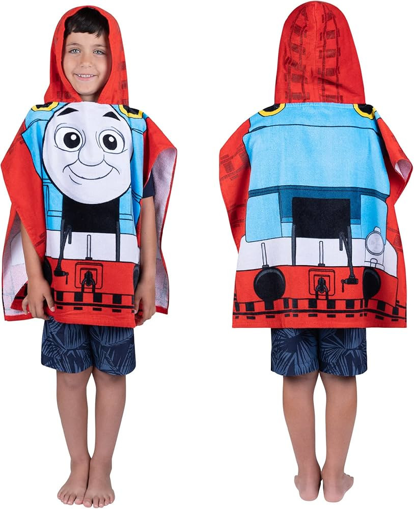 Franco Thomas & Friends Kids Beach/Pool/Bath/Camping Hooded Towel Poncho 24" X 22", Absorbent Cot... | Amazon (US)