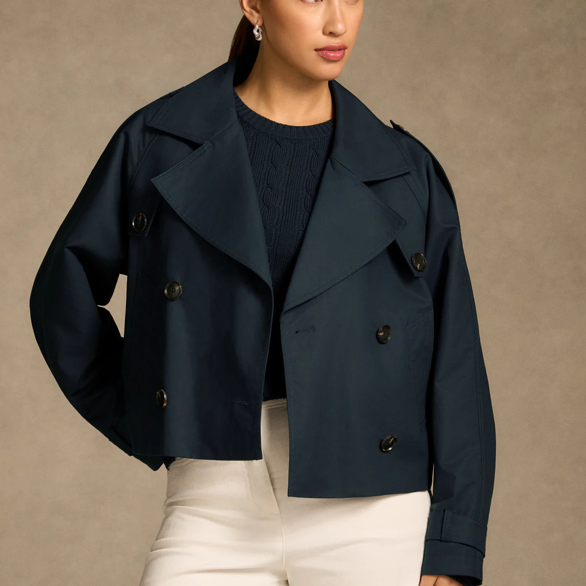 Crop Trench Coat - Ink | Blue Illusion (AU & US)