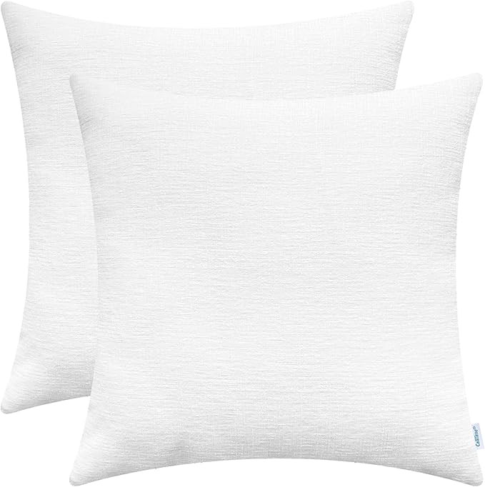 CaliTime Pack of 2 Cozy Throw Pillow Covers Cases for Couch Sofa Home Decoration Solid Dyed Soft ... | Amazon (US)