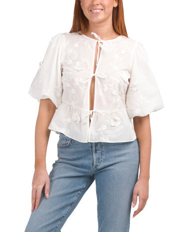 Mariana Floral Detailed Top for Women | Cotton | Marshalls