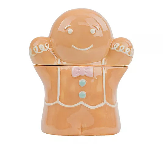 10 Strawberry Street Gingerbread Boy Cookie jar - QVC.com | QVC
