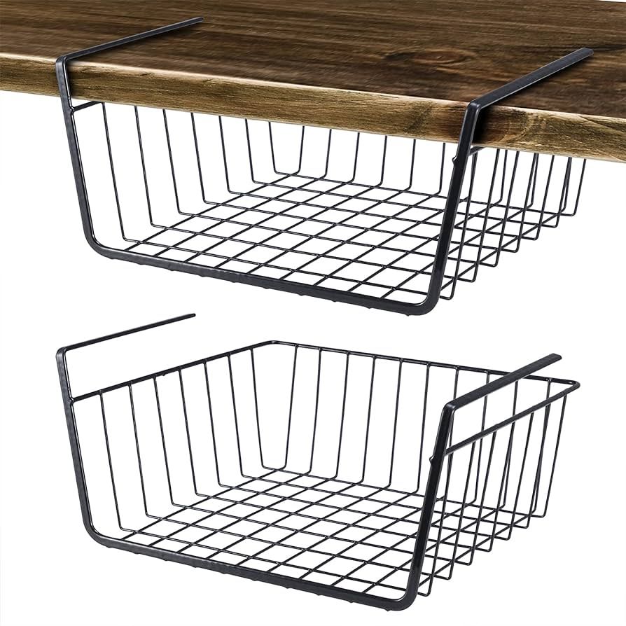 Undershelf Wire Storage Basket, Household Metal Hanging Bin Slides for Space Saving for Kitchen P... | Amazon (US)