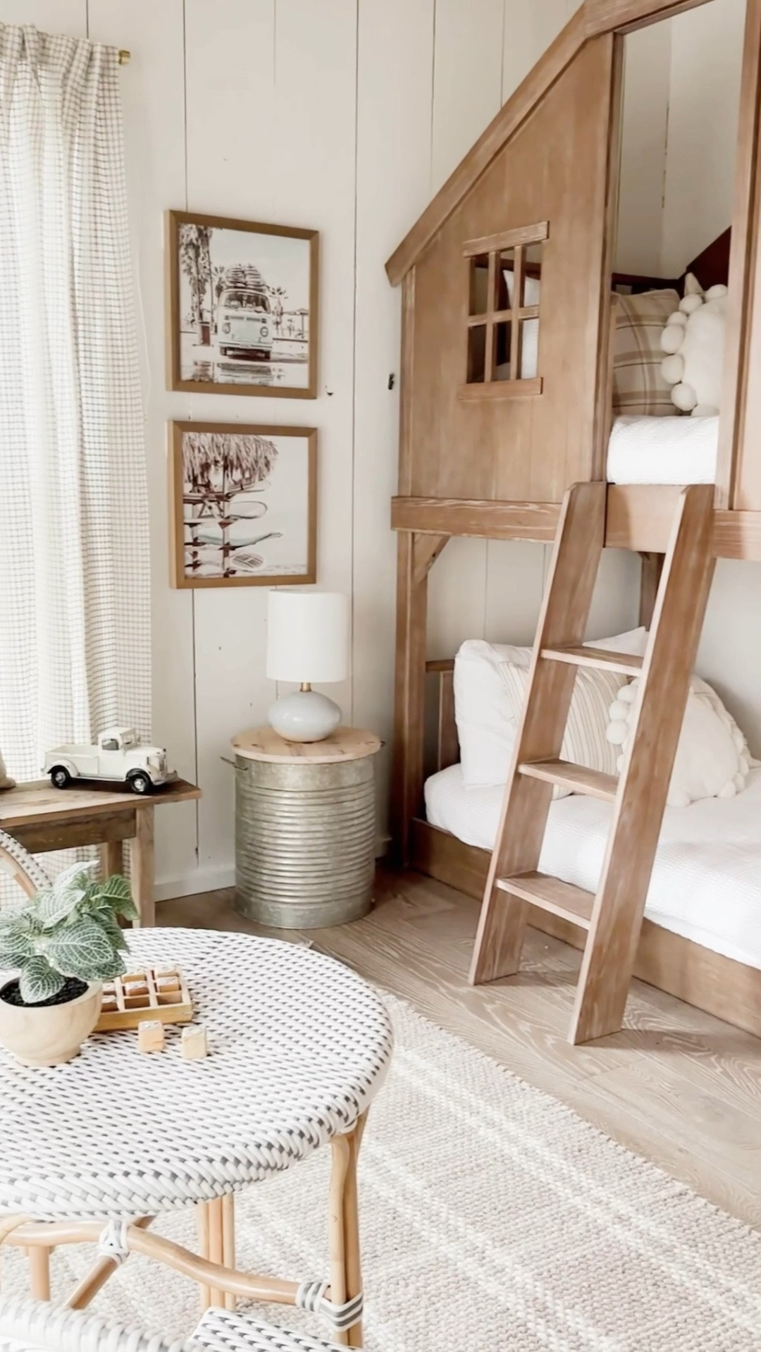 Bunk Room Details🤍

Bunkbed, kids decor, neutral home, coastal kids room, beach house, bedding, duvet cover, throw pillow, tan plaid rug, target, studio mcgee

#LTKkids #LTKhome #LTKfamily