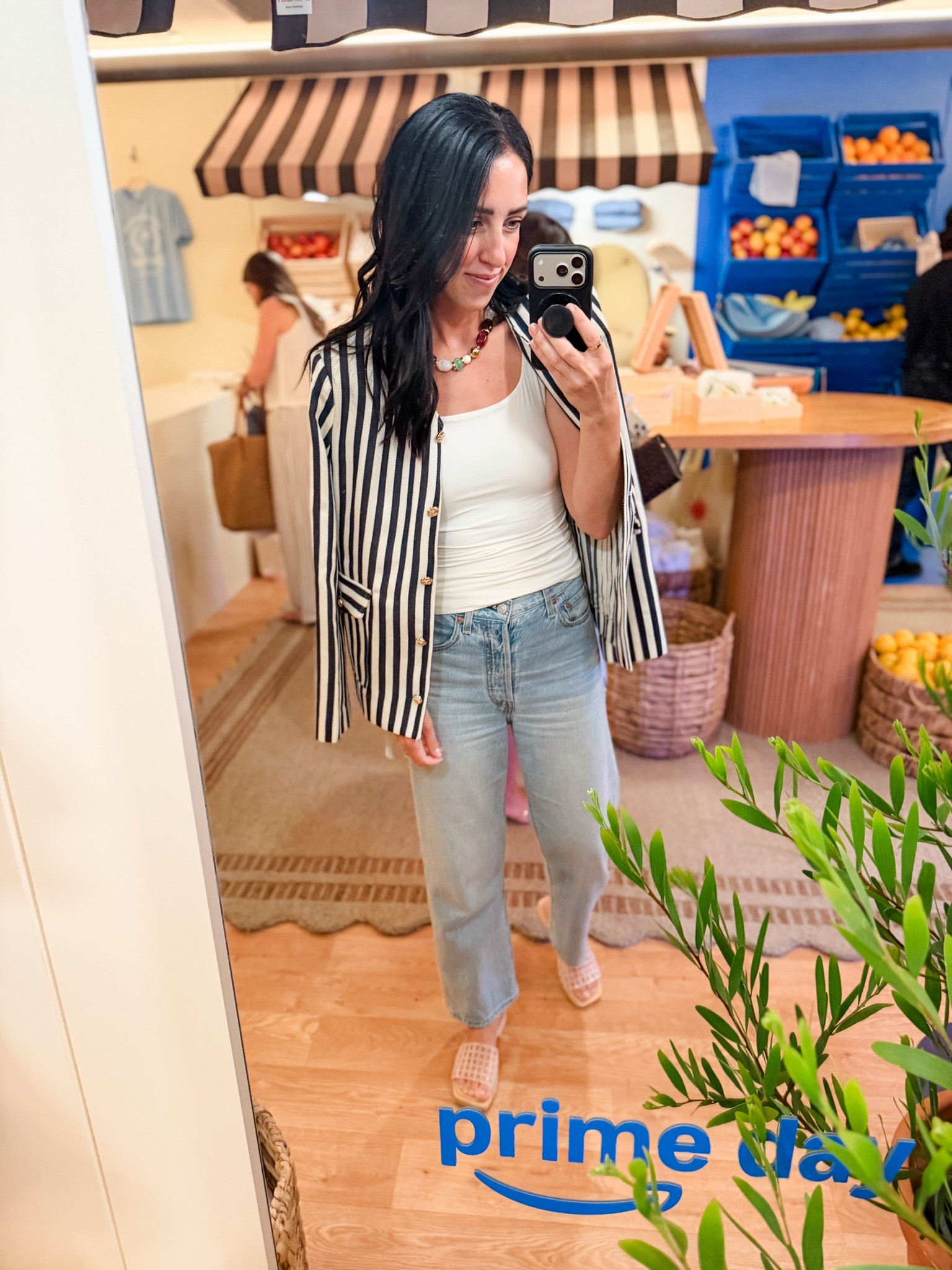 A striped blazer is the fastest way to make jeans and a tank look intentional. This one is lightweight enough for summer air conditioning, and the Ribcage jeans are the pair I reach for constantly. Both linked here 🤍

#amazonfashion #summerstyle #founditonamazon

#LTKdayinmylife #LTKgrwm #LTKSaleAlert