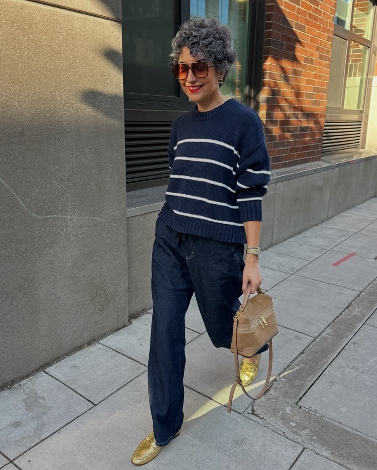 Friday casual date night OOTD 
.
Wearing a medium in sweater and 9.5 in loafers. Jeans are older but I linked a few similar styles!

#LTKootd #LTKgrwm #LTKOver40