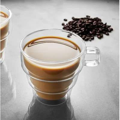 JoyJolt Pila Double Walled Glass Coffe/Tea Mugs | Wayfair North America