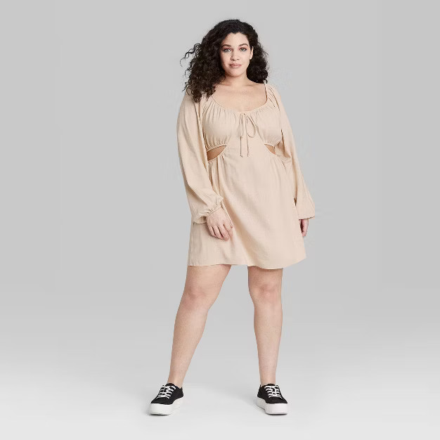 Women's Long Sleeve Cut Out Fit & Flare Dress - Wild Fable™ | Target