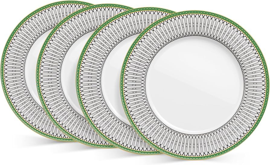 Ceramic Dinner Plates Set of 4, 10.75 inch Bone China Dinner Plates, Porcelain Microwave Safe Pla... | Amazon (US)