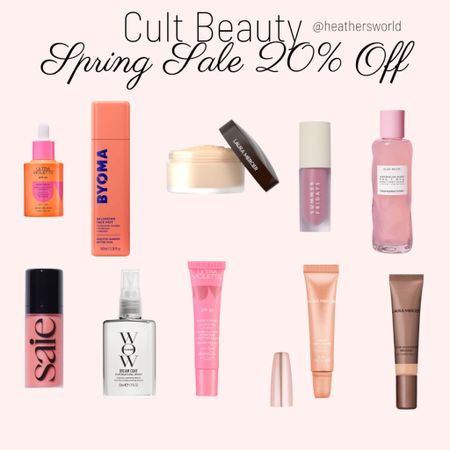 Cult beauty spring sale
Get 20% off your favourite skincare, beauty and hair care products including glow recipe toner, Byroma skincare, Laura mercier powder and more 

#springsale #makeup #skincare #cultbeauty #colourwow #haircare #beauty #spring #lauramercier #byroma #glow recipe 