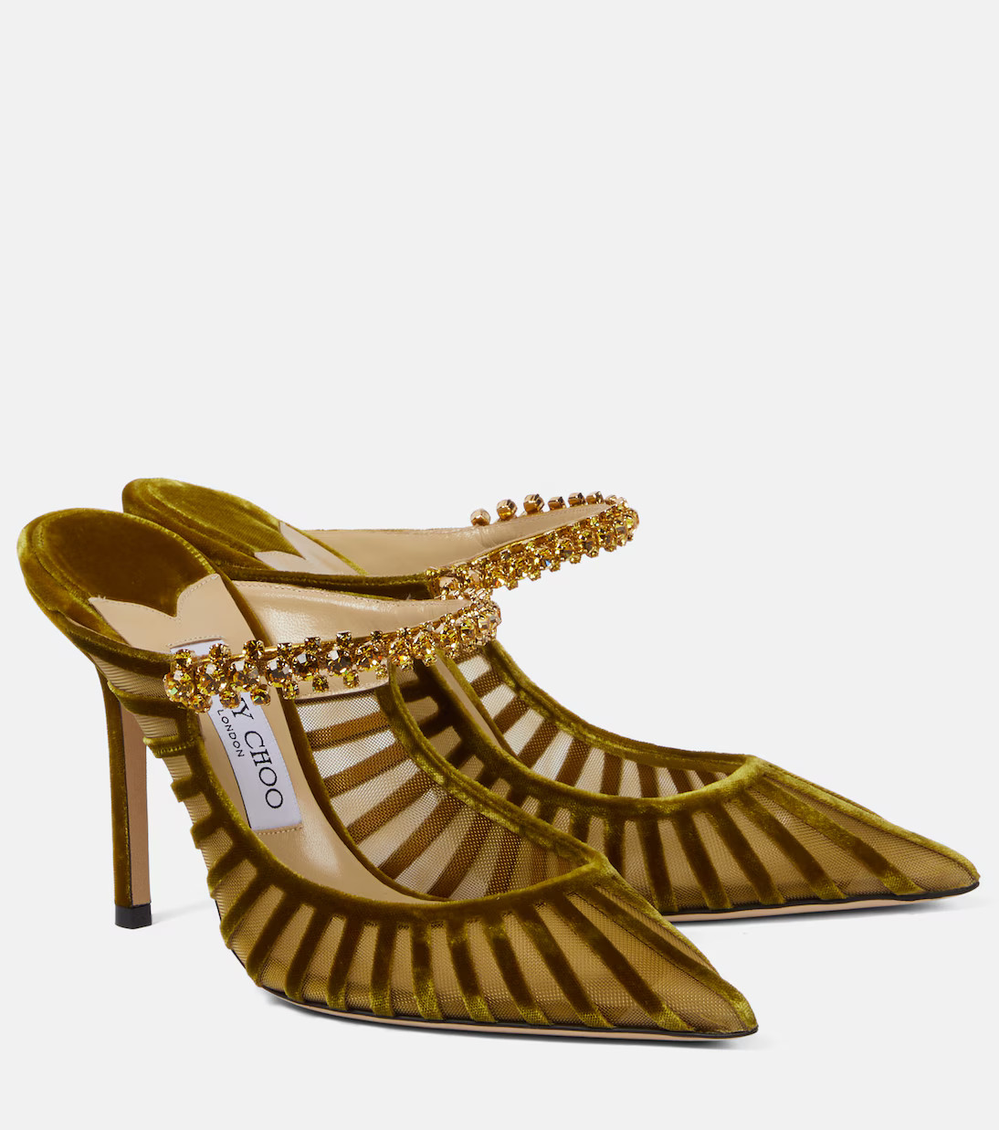 Bing 100 embellished velvet and mesh mules | Mytheresa (US/CA)