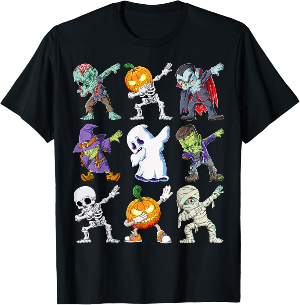 Dabbing Halloween Boys Skeleton Zombie Scary Pumpkin Mummy T-Shirt | Amazon (US)