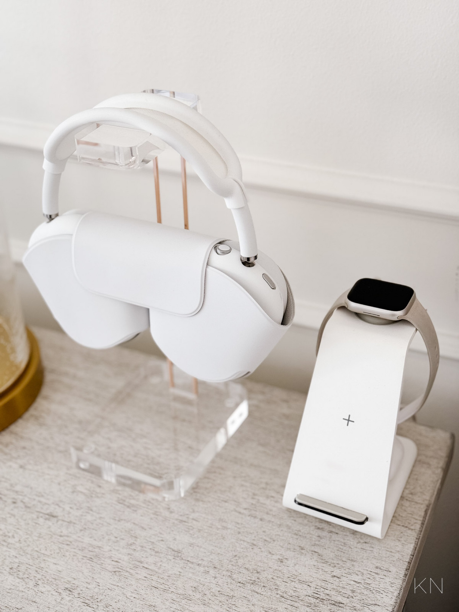 I keep this acrylic headphone holder and my 3 in 1 charger on my nightstand for easy access. Their sleek and modern design eliminates visual clutter and messy cords! charging station Amazon finds home gadget gray nightstand styling glass lamp bedroom gadget 

#LTKfindsunder50 #LTKhome #LTKstyletip