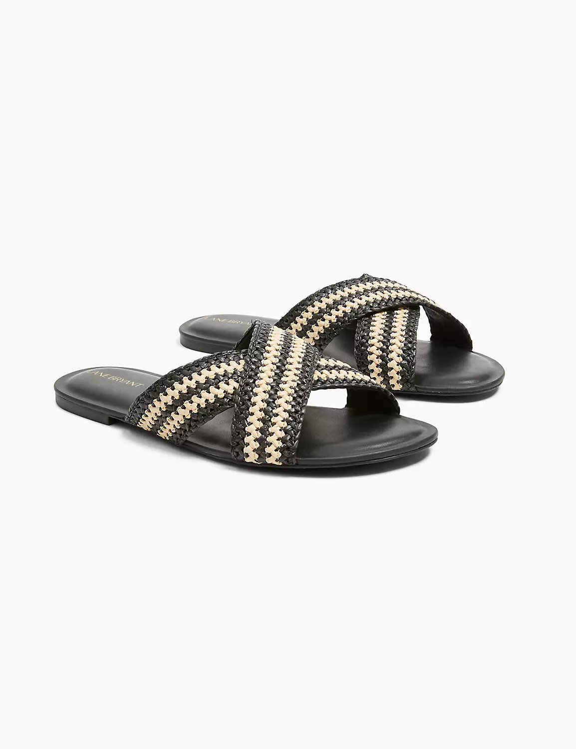 Dream Cloud Criss-Cross Raffia Slide | LaneBryant | Lane Bryant (US)
