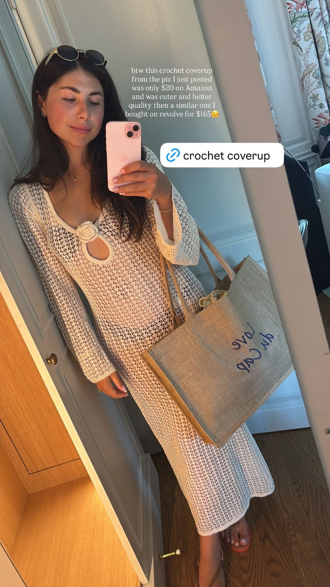 btw this crochet coverup from the pic I just posted was only $20 on Amazon and was cuter and better quality then a similar one I bought on revolve for $165🫠