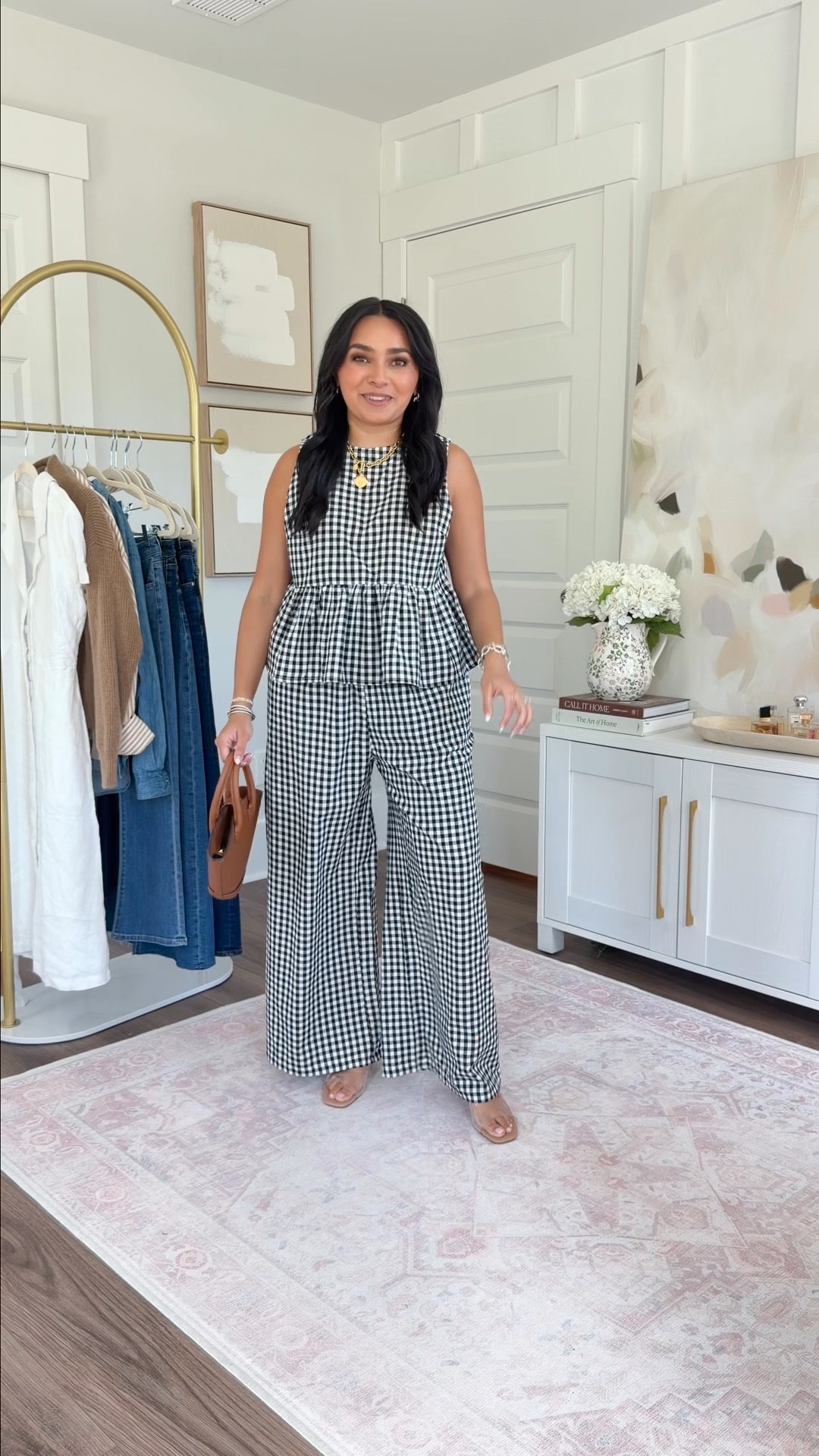 Amazon Try On!
For reference: I’m 5’0, petite, 32b bra size, and 2/26 in bottoms, pear shaped. 
*Everything I share is unaltered! TTS means true to size. Between size 5-6.5 in shoes

Gingham matching set size small TTS
Clear heels size 5 TTS


#LTKootd #LTKPetite