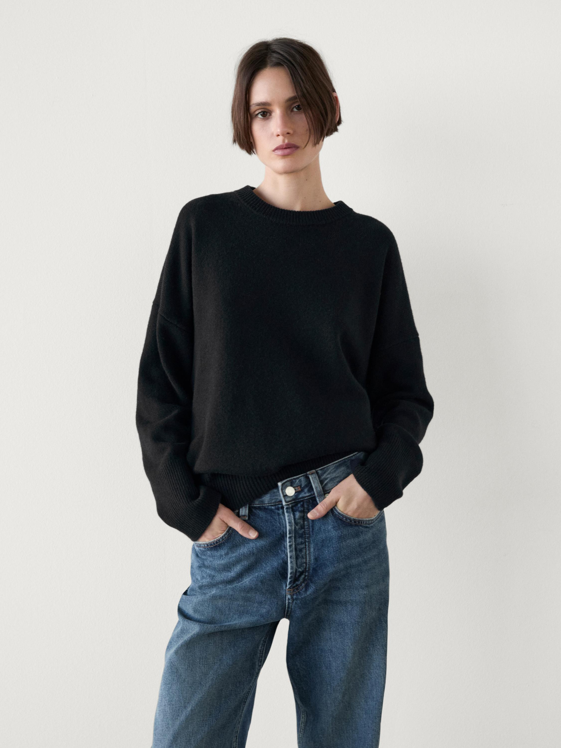 Mid-rise wide-leg full length jeans | Massimo Dutti UK