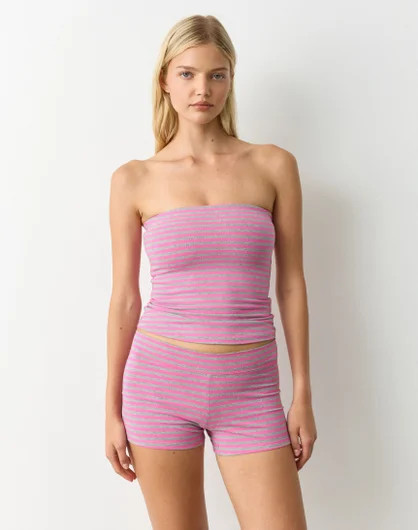 Stripe Cotton Strapless Top | Glassons (Australia)