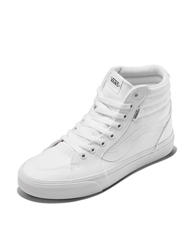 Vans Women's Filmore Hi Shoe | High Top Sneakers for Fashion & Casual Everyday Wear, (Canvas) White/White, 10.5 | Amazon (US)