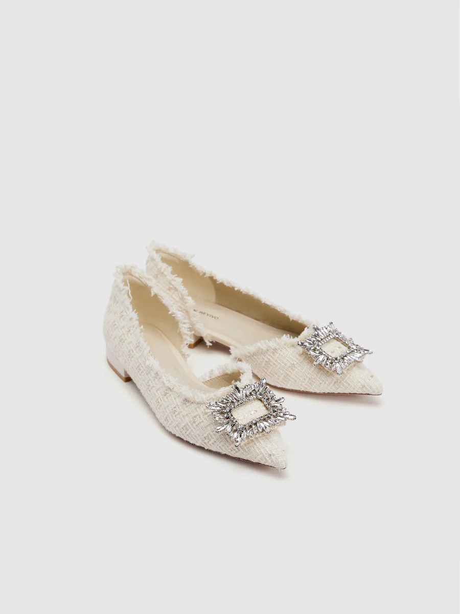 Tweed-Pumps mit ungesäumtem Saum | Urban Revivo