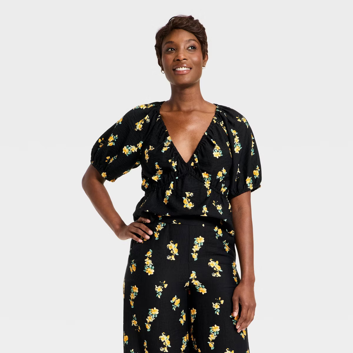 Women's Short Sleeve Slub Crepe Top - A New Day™ | Target