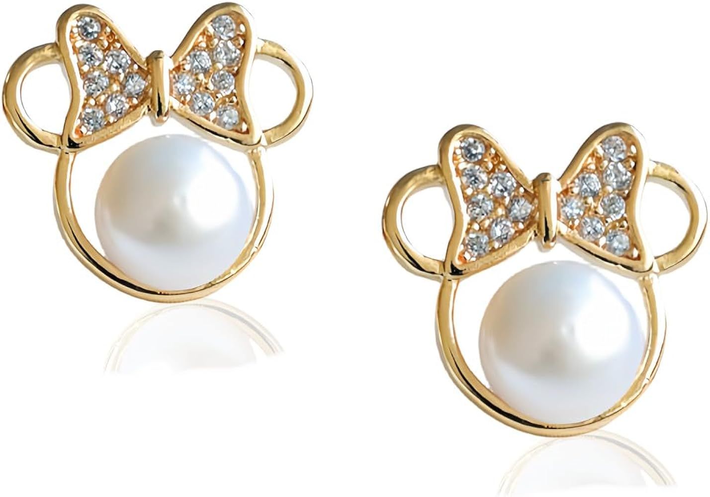 925 Sterling Silver Cute small Mouse Stud Earrings,Delicate Rhinestone Animal Stud Earrings for W... | Amazon (US)