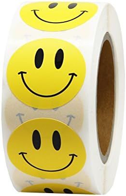 Hcode Smile Face Stickers Roll Happy Face Stickers Circle Dots Paper Labels Reward Stickers Teach... | Amazon (US)