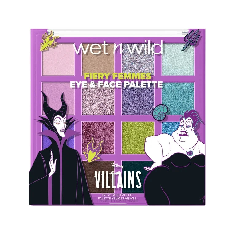 Wet N Wild Disney Villains Fiery Femmes Eye and Face Palette in Beautiful Destroyer - 0.62 Ounces | Walmart (US)